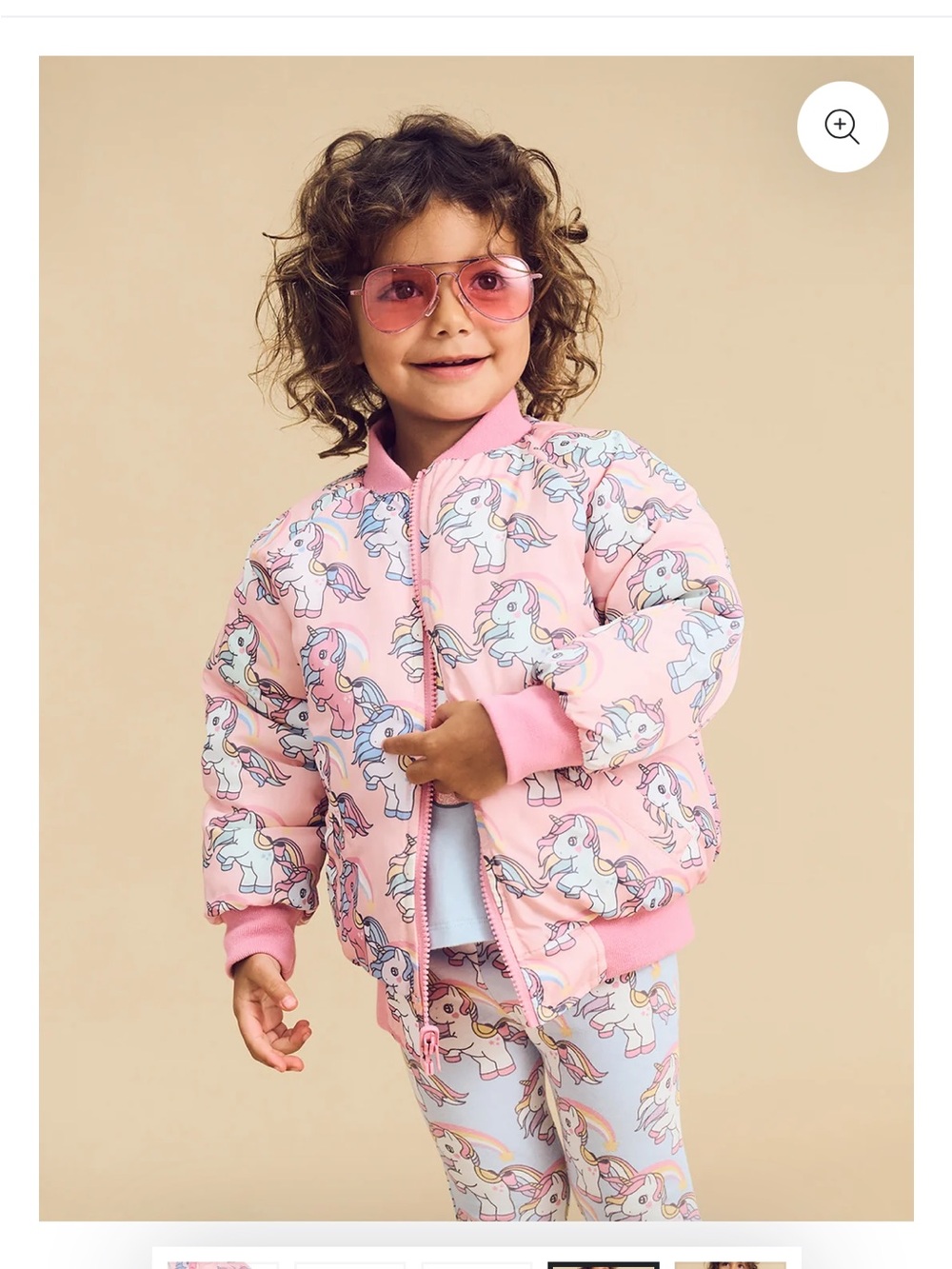 Pink Unicorn Reversible Printed Bomber Jacket